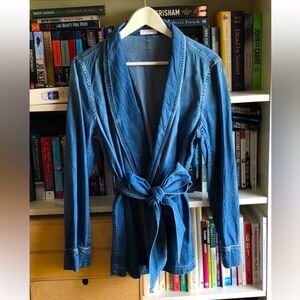 Cotton wrap jean jacket